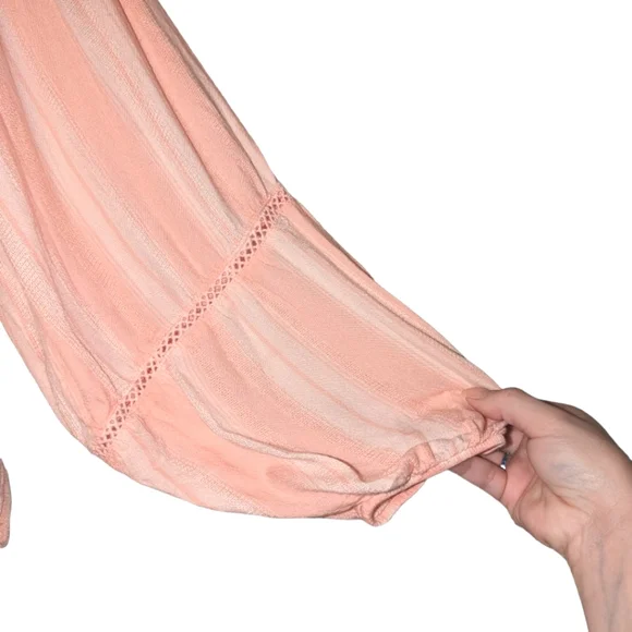 Ariat Society Long Puff Sleeve Striped Boho Tassel Western Lace Top Blouse - Picture 7 of 14